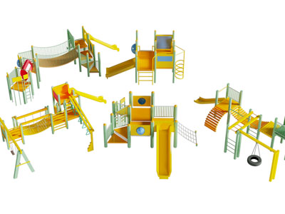 现代滑滑梯 娱乐设备3d模型 现代滑滑梯 娱乐设备