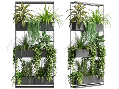 现代金属三层花架花盆盆栽植物