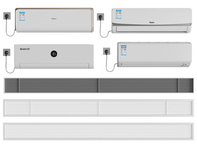 现代壁挂式空调 空调出风口3d模型 现代壁挂式空调 空调出风口