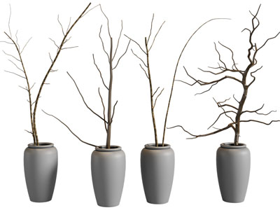 新中式陶罐 枯枝摆件组合