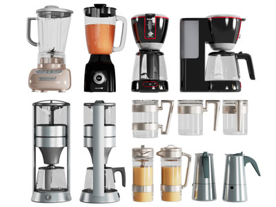 现代咖啡机 豆浆机厨房电器3d模型 现代咖啡机 豆浆机厨房电器