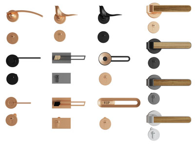 现代金属拉手 门锁 锁眼3d模型 现代金属拉手 门锁 锁眼