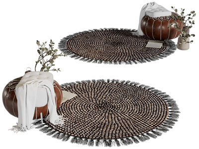 现代南瓜造的坐墩 沙发凳 地毯