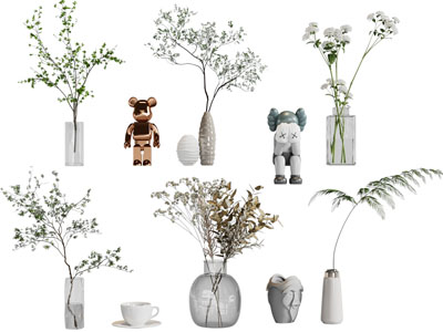 现代花瓶花卉摆件组合