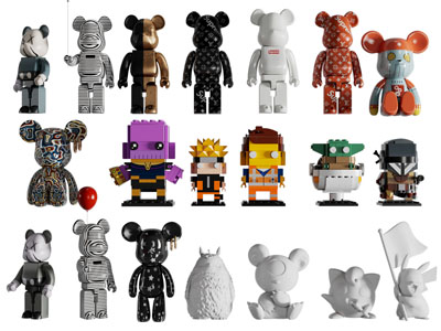 现代暴力熊雕塑雕刻摆件组合3d模型 现代暴力熊雕塑雕刻摆件组合