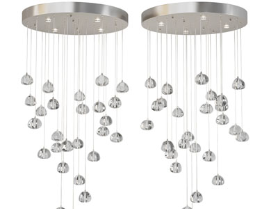 现代圆形灯盘水晶吊坠吊灯