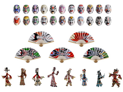 新中式脸谱 折扇 皮影 墙饰挂件