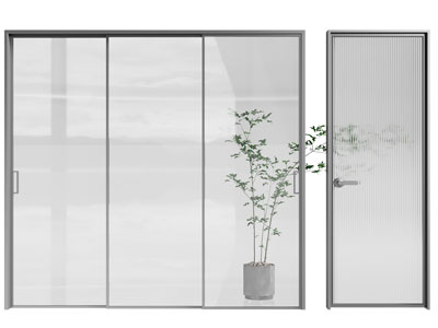 现代卫浴间玻璃门