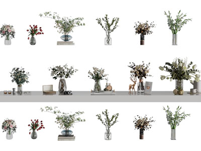 现代花瓶花卉摆件组合