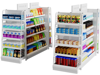 现代便利店超市金属货架3d模型 现代便利店超市金属货架