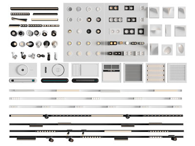 现代筒灯射灯 可转向轨道磁吸灯 格栅灯 壁灯