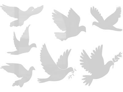现代鸽子剪纸 墙贴 墙饰