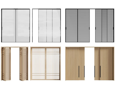 现代玻璃推拉门 实木推拉门 折叠门