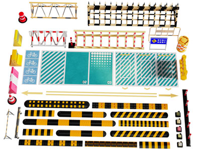 现代交通路障 减速带 停车位3d模型 现代交通路障 减速带 停车位