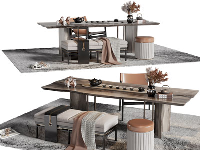 新中式实木茶桌椅组合