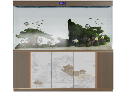 新中式装饰柜鱼缸水族