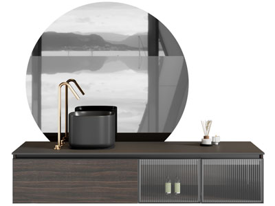 现代洗手台 镜子 浴室柜