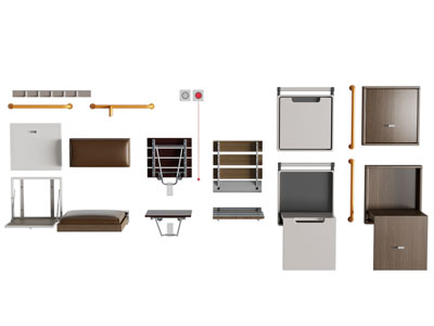 现代隐藏 暗藏式可折叠换鞋凳子