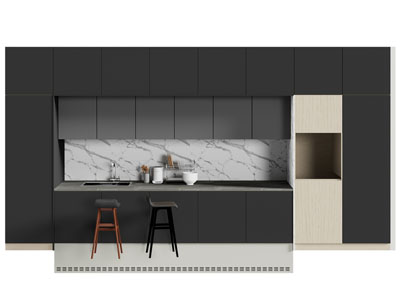 现代整体橱柜 吧椅