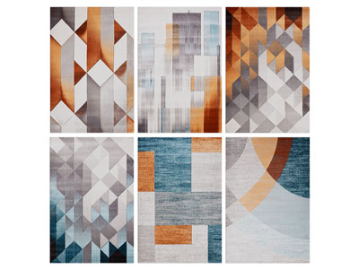 现代几何图案的长方形地毯3d模型 现代几何图案的长方形地毯