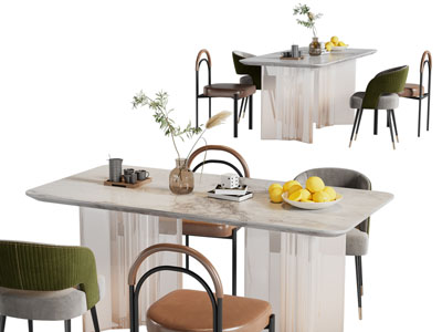 现代餐桌椅组合