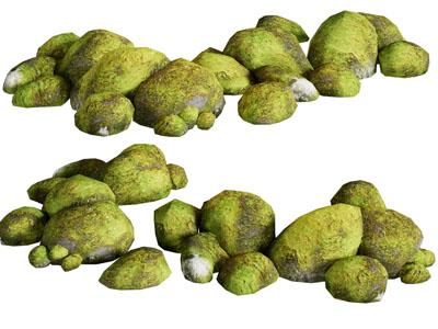 现代长满苔藓的石头 景观石头 石头堆