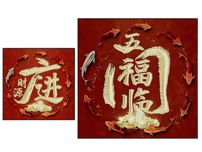 新中式装饰挂画 门画3d模型 新中式装饰挂画 门画