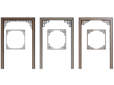 新中式垭口 门洞 镂花窗 窗格 挂落