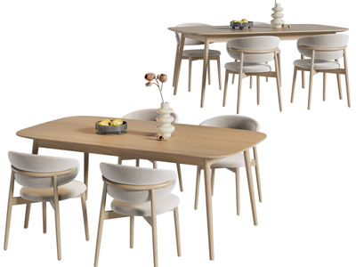 北欧实木餐桌椅组合