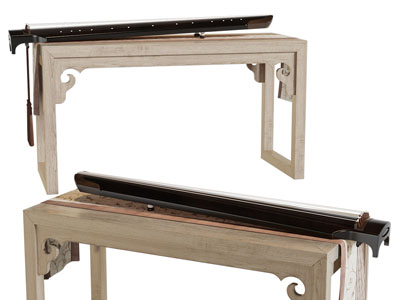 新中式实木琴桌 古琴乐器3d模型 新中式实木琴桌 古琴乐器