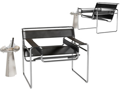 现代金属框架的休闲椅子 边几