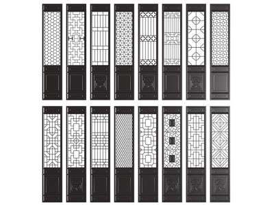 新中式镂花窗隔断 镂花门 古建门