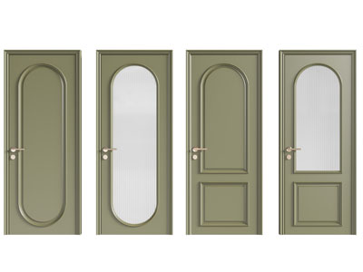 法式单扇平开门 木门 玻璃门