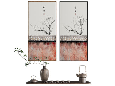 新中式装饰挂画3d模型 新中式装饰挂画