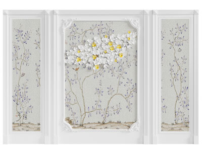 简欧护墙板 床头背景墙