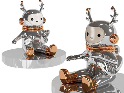 现代金属娃娃雕塑雕刻摆件3d模型 现代金属娃娃雕塑雕刻摆件