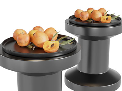 现代角几 果盘杏子水果食物