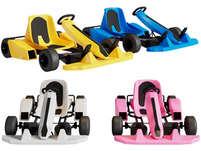 现代卡丁车游乐设备3d模型 现代卡丁车游乐设备