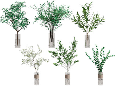 现代玻璃花瓶花卉