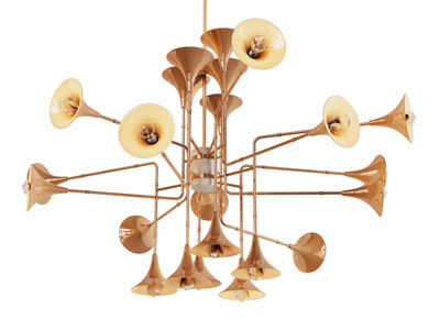 现代轻奢喇叭造的吊灯