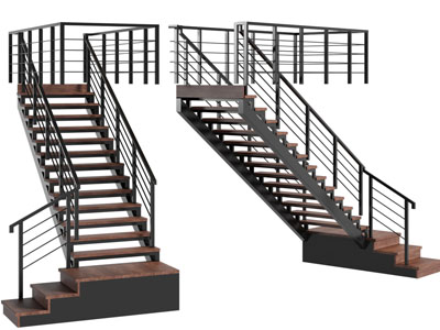 工业风loft楼梯3d模型 工业风loft楼梯