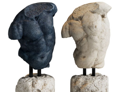 现代半身人体雕塑雕刻3d模型 现代半身人体雕塑雕刻