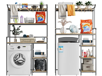 现代阳台洗衣机收纳架