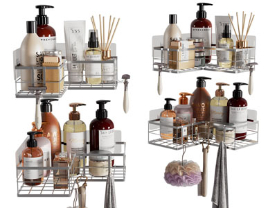 现代卫浴架 洗浴用品3d模型 现代卫浴架 洗浴用品