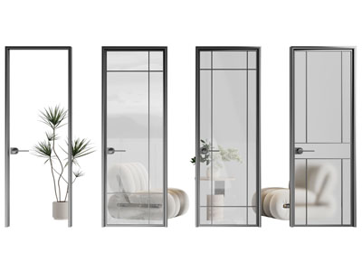 现代玻璃平开门