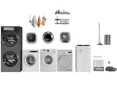 现代扫地机 滚筒 全自动洗衣机3d模型 现代扫地机 滚筒 全自动洗衣机