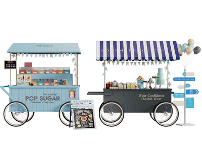 现代早餐 甜点售卖车 摊位车3d模型 现代早餐 甜点售卖车 摊位车