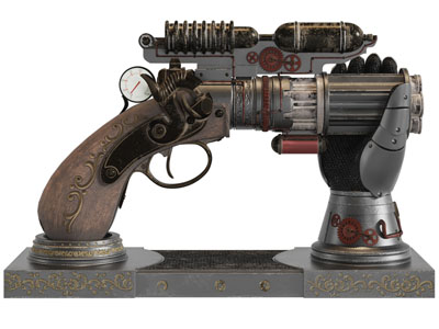 工业风loft手枪 科幻步枪3d模型 工业风loft手枪 科幻步枪