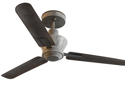 工业风loft三叶电风扇3d模型 工业风loft三叶电风扇