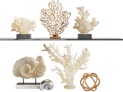 现代珊瑚装饰品摆件组合